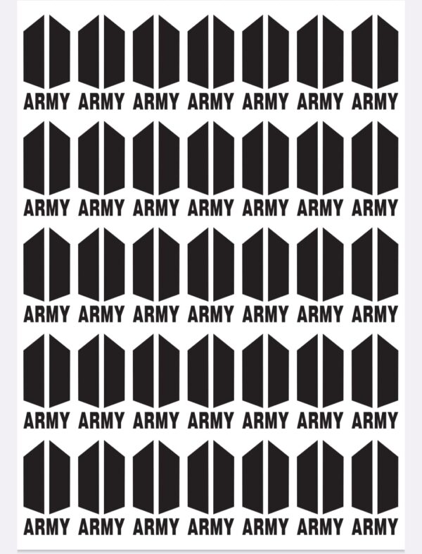 BTS Army silver Metal Stickers