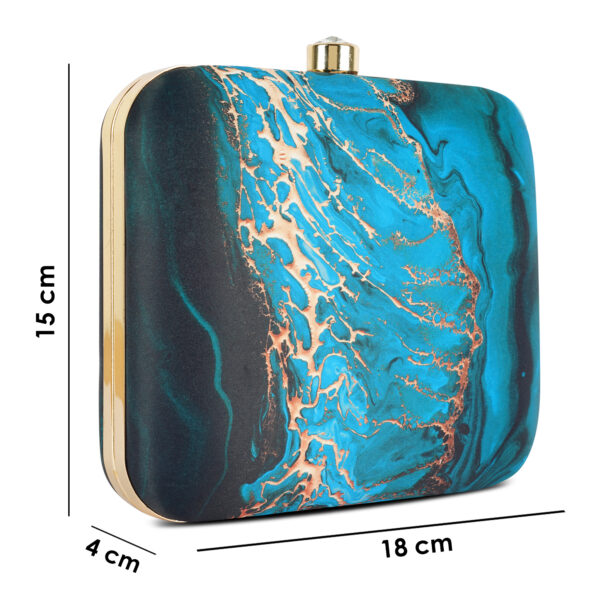 Blue Galaxy Metal Clutch