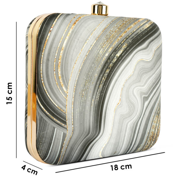 Vistu Woman Grey Waves Clutch