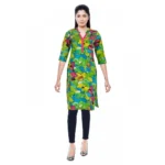Women's Cotton Kurtis (Green, L)
