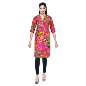 Women's Cotton Kurtis (Pink, L)