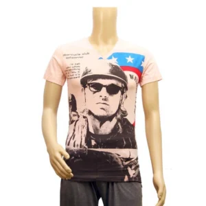 Mens cotton Printed Men Tshirts (Light Pink, XS)