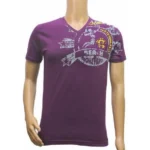 Mens Hosiery Mix Printed Men Tshirts (Violet, S)
