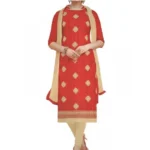 Womens Cotton Regular Unstitched Salwar-Suit Material With Dupatta (Red, 2 mtr)
