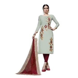 Women's Cotton Unstitched Salwar-Suit Material With Dupatta (Multi, 2-2.5mtrs)