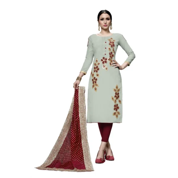 Women's Cotton Unstitched Salwar-Suit Material With Dupatta (Multi, 2-2.5mtrs)