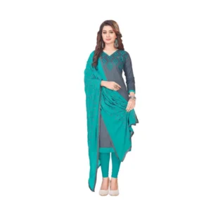 Women's Glaze Cotton Unstitched Salwar-Suit Material With Dupatta (Grey, 2 Mtr)