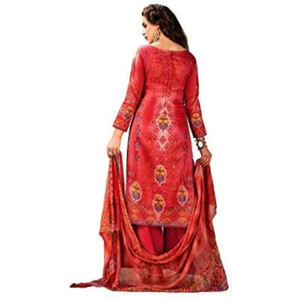 Women's Cotton Unstitched Salwar-Suit Material With Dupatta (Light Red, 2.5 Mtr)