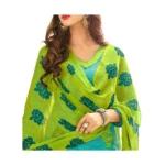 Women's Cotton Jacquard Unstitched Salwar-Suit Material With Dupatta (Turquoise Blue, 2 Mtr)