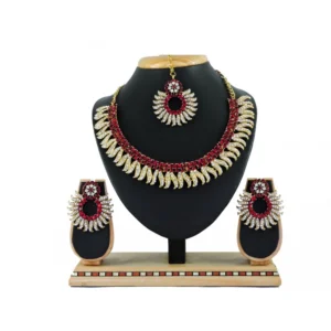 Women's Alloy Necklace set (Maroon)