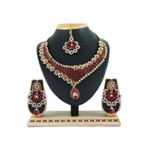 Women's Alloy Necklace set (Maroon)