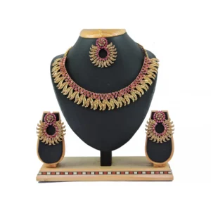 Women's Alloy Necklace set (Pink)