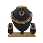 Women's Alloy Necklace set (Maroon)