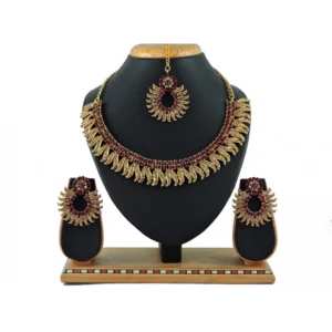 Women's Alloy Necklace set (Maroon)