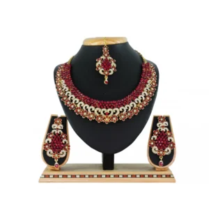 Women's Alloy Necklace set (Maroon)