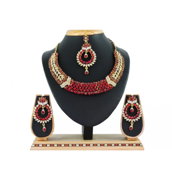 Women's Alloy Necklace set (Maroon)