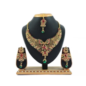 Women's Alloy Necklace set (Maroon,Green)