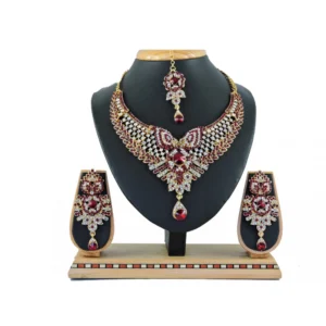 Women's Alloy Necklace set (Maroon)