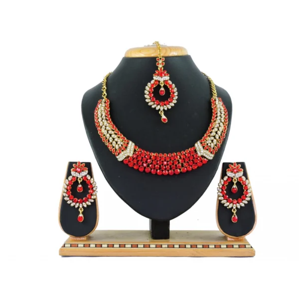 Women's Alloy Necklace set (Red)