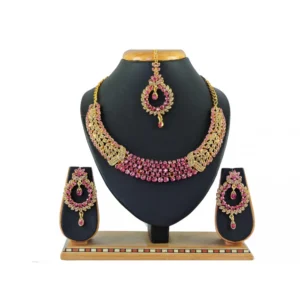 Women's Alloy Necklace set (Pink)