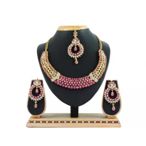 Women's Alloy Necklace set (Pink)