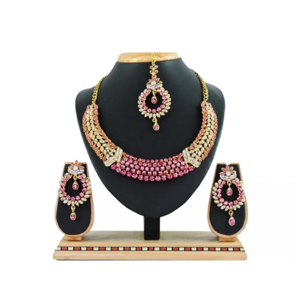 Women's Alloy Necklace set (Pink)