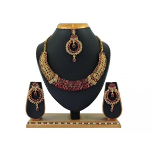 Women's Alloy Necklace set (Maroon)