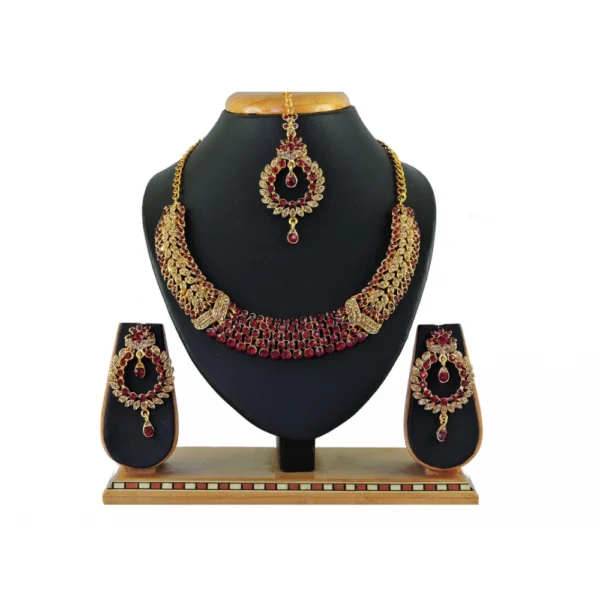 Women's Alloy Necklace set (Maroon)