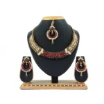 Women's Alloy Necklace set (Maroon,Green)
