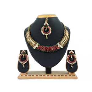 Women's Alloy Necklace set (Maroon,Green)