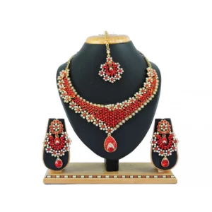Women's Alloy Necklace set (Red)