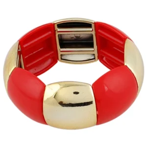Women's Gold Plated Charm Bracelet-Red