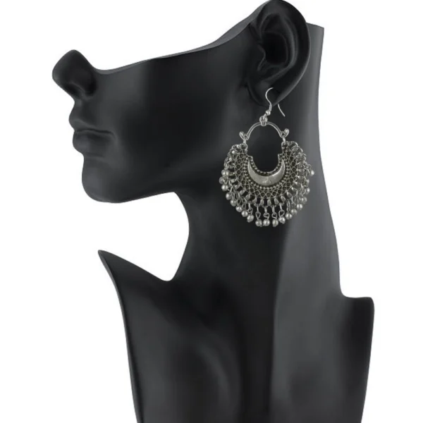 Women's Alloy, silver Plated Hook Dangler Hanging Earrings-Silver