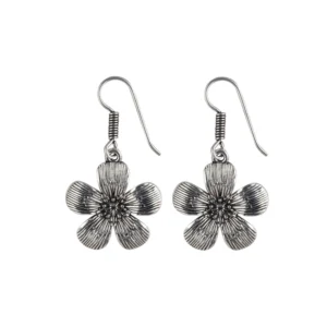 Women's Silver Plated Hook Dangler Hanging Earrings-Silver