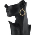 Women's Alloy, Golden Crytal Hanging Earrings-Gold