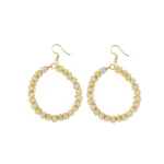 Women's Alloy, Golden Crytal Hanging Earrings-Gold