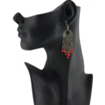 Women's Gold Plated Designer Hanging Beads Earrings-Silver