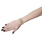 Women's Gold Plated Jadau Stone Bracelet-Golden