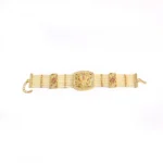 Women's Gold Plated Jadau Stone Bracelet-Golden