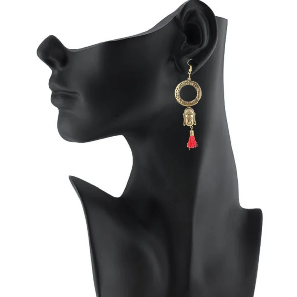 Women's Gold plated Hook Dangler Hanging Tassel Fashion Earrings-Golden