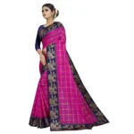 Women's Panetar Silk Saree with Blouse (Pink,5-6 mtrs)