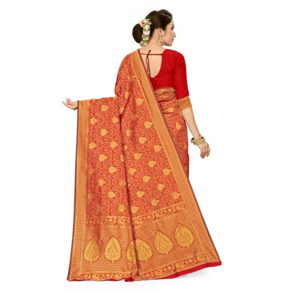 Women's Banarasi Silk Saree (Maroon, 5-6mtrs)