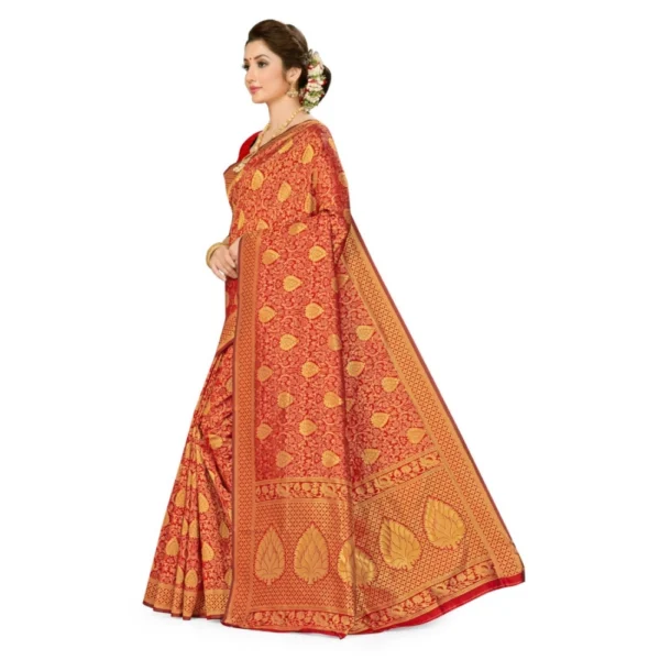Women's Banarasi Silk Saree (Maroon, 5-6mtrs)