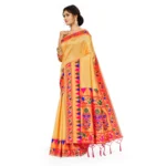Women's Banarasi Silk Saree (Cream, 5-6mtrs)