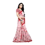 Women's Georgette Saree(Peach,5-6 Mtrs)