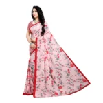 Women's Georgette Saree(Peach,5-6 Mtrs)