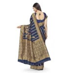 Women's Banarasi Silk Saree (Navy Blue,5-6 Mtrs)