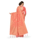 Women's Banarasi (Spun Cotton) Saree (Light Pink,5-6 Mtrs)