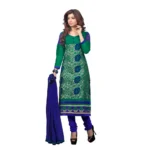 Women's Glaze Cotton Unstitched Salwar Suit-Material With Dupatta (Green,2.2 Mtrs)