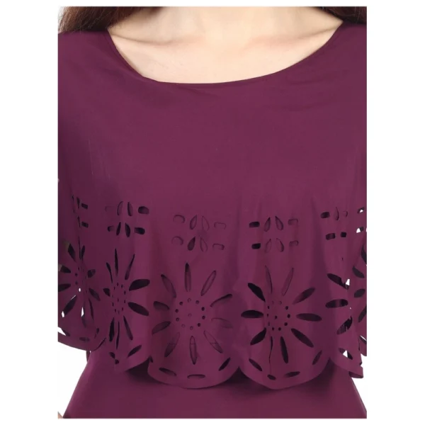 Women's Crepe Solid Sleeveless Full Length Gown(Maroon)